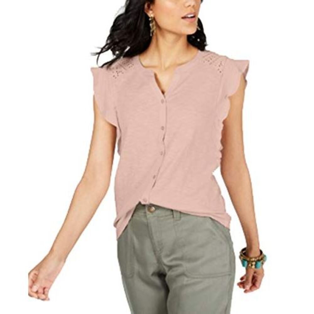 Style & Co. Eyelet Sleeveless Shirt